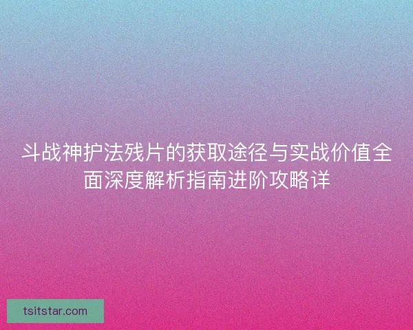 斗战神护法残片的获取途径与实战价值全面深度解析指南进阶攻略详