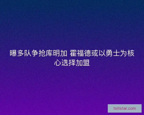 曝多队争抢库明加 霍福德或以勇士为核心选择加盟